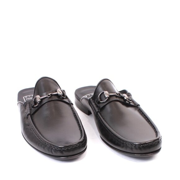 Roberto Serpentini 17247 Black Leather Slides Comfort Mules Sandals main image 5